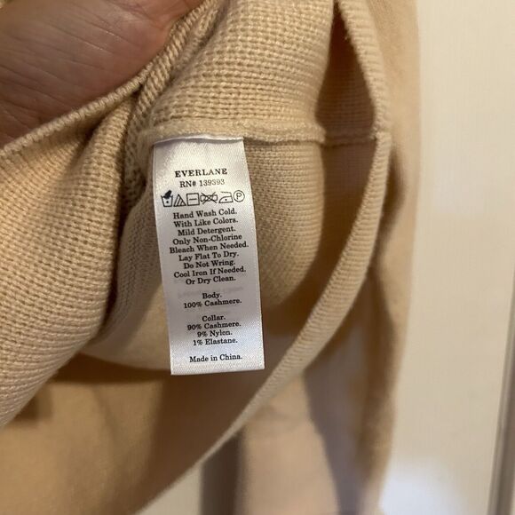 Everlane Cashmere Sweater Raglan Mock Neck Pullover Light Blush Pink Small Women - Picture 5 of 10
